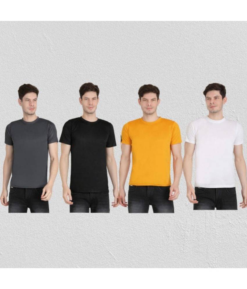 Ben Toi Pack of 4 Polyester Regular Fit Men's T-Shirt ( Grey ) Ben Toi Pack of 4 Polyester Regular Fit Men's T-Shirt ( Grey )
