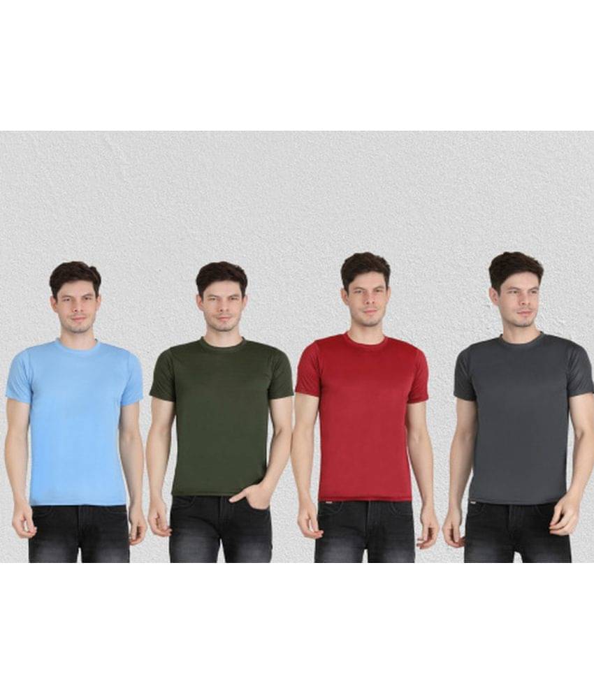     			Ben Toi Pack of 4 Polyester Regular Fit Men's T-Shirt ( Maroon )