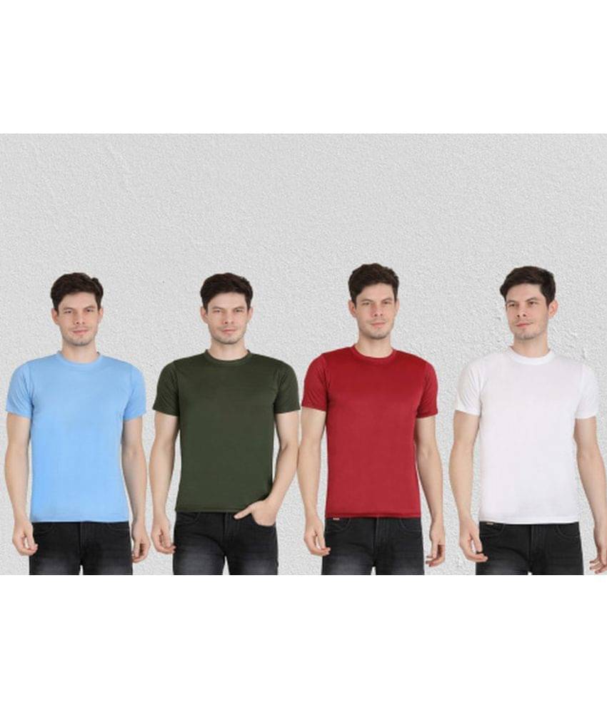     			Ben Toi Pack of 4 Polyester Regular Fit Men's T-Shirt ( Olive )