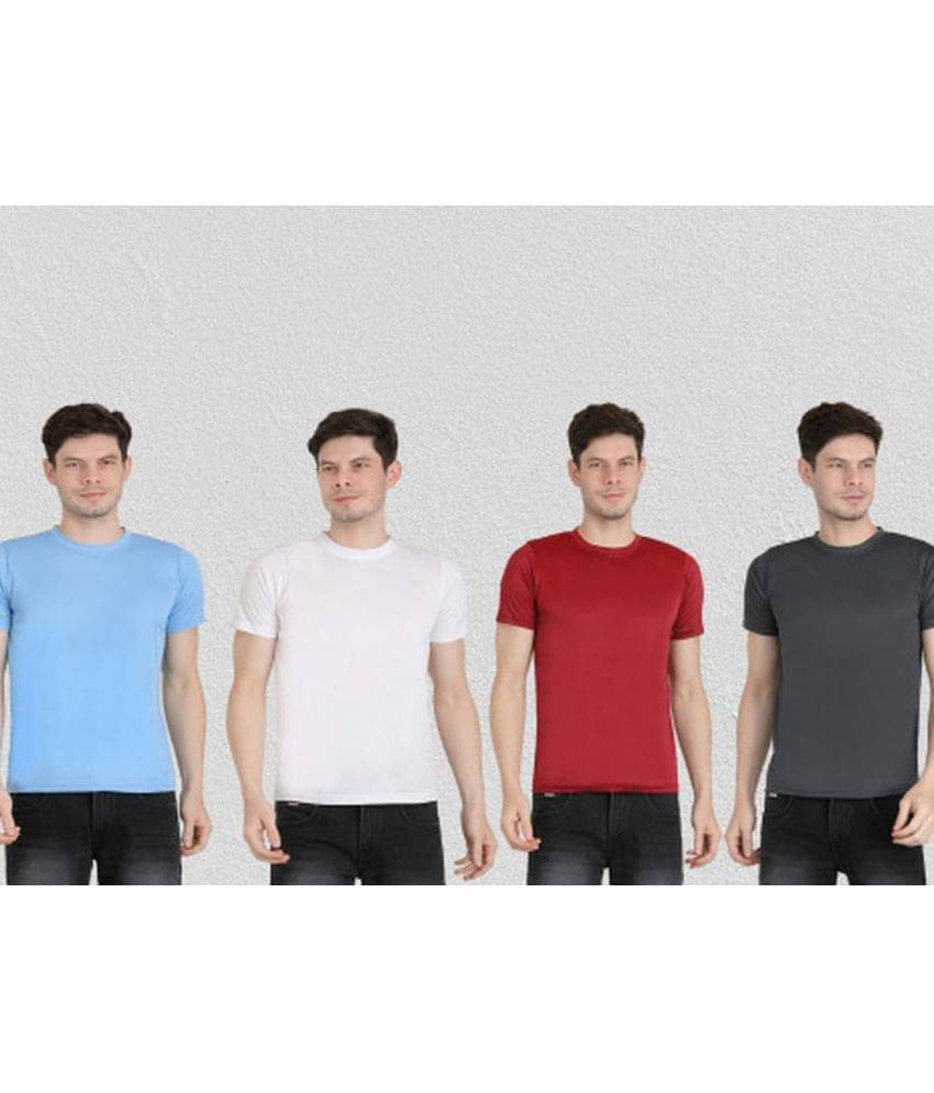     			Ben Toi Pack of 4 Polyester Regular Fit Men's T-Shirt ( Sky Blue )