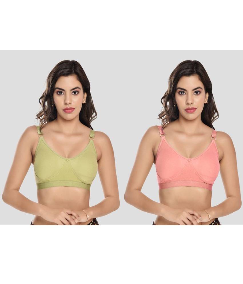Elina Pack of 2 Cotton Non Padded Women's T-Shirt Bra ( Peach ) Elina Pack of 2 Cotton Non Padded Women's T-Shirt Bra ( Peach )