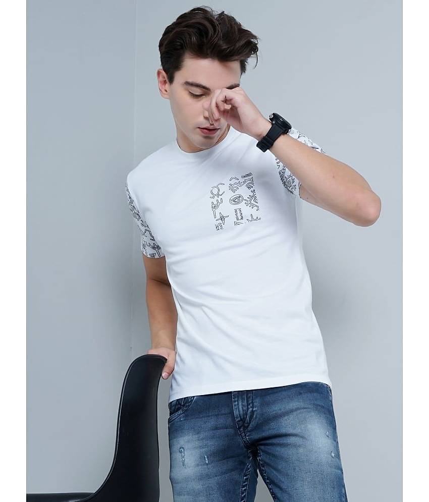 Paul Street Pack of 1 Cotton Slim Fit Men's T-Shirt ( White )