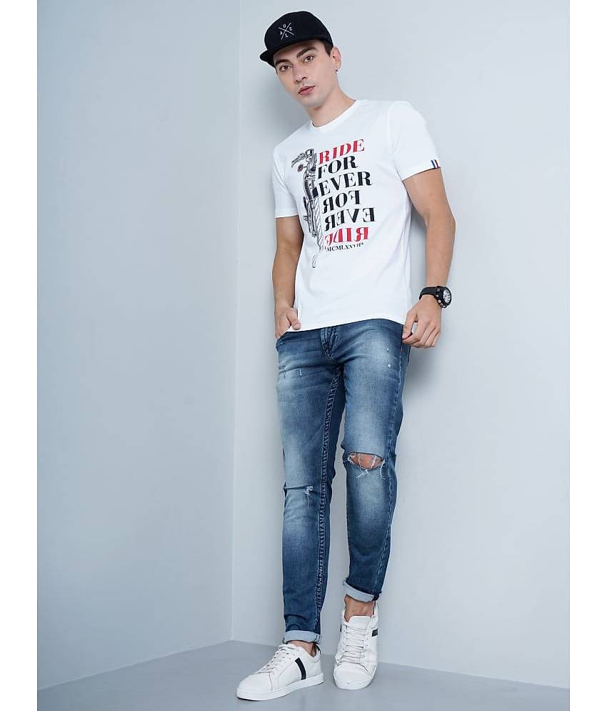 Paul Street Pack of 1 Cotton Slim Fit Men's T-Shirt ( White )