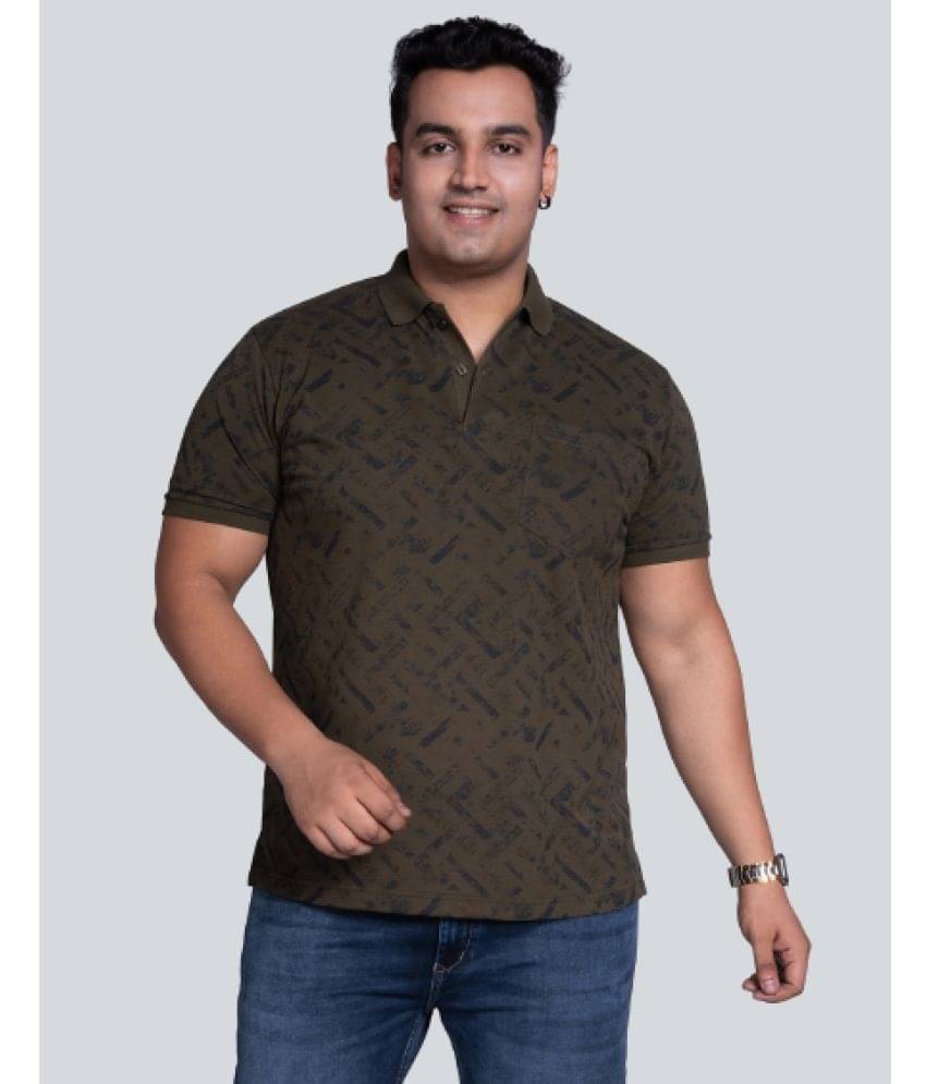Xmex Pack of 1 Cotton Blend Regular Fit Printed Half Sleeves Men's Polo T Shirt ( Olive Green )     			Xmex Pack of 1 Cotton Blend Regular Fit Printed Half Sleeves Men's Polo T Shirt ( Olive Green )