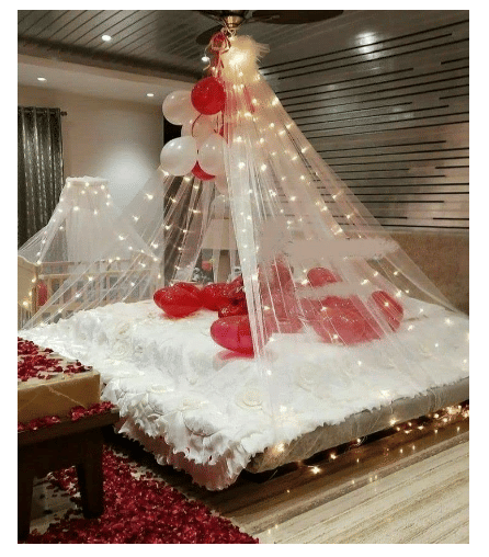     			Blooms Mall71pcs Red Heart Shape balloon with White net Party Supplies Birthday Decorations for Girls Boys, Balloons, Net Backdrop, Led light for Party Decoration (White red Heart)