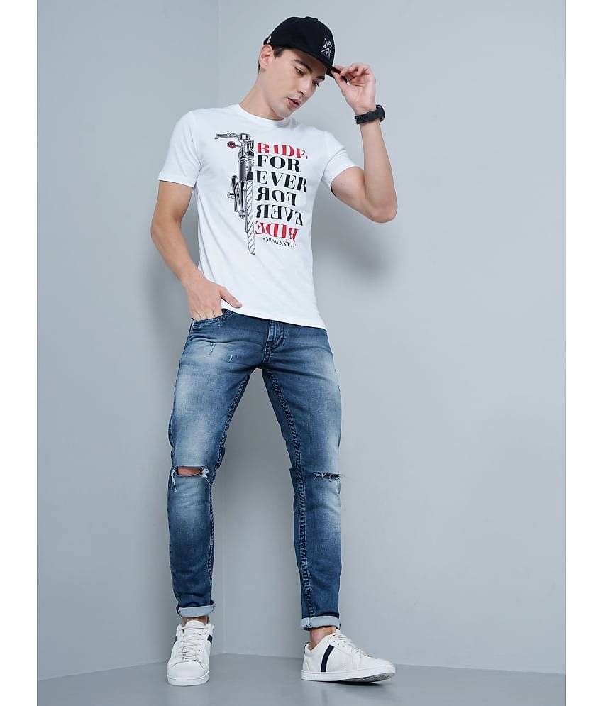 Paul Street Pack of 1 Cotton Slim Fit Men's T-Shirt ( White )