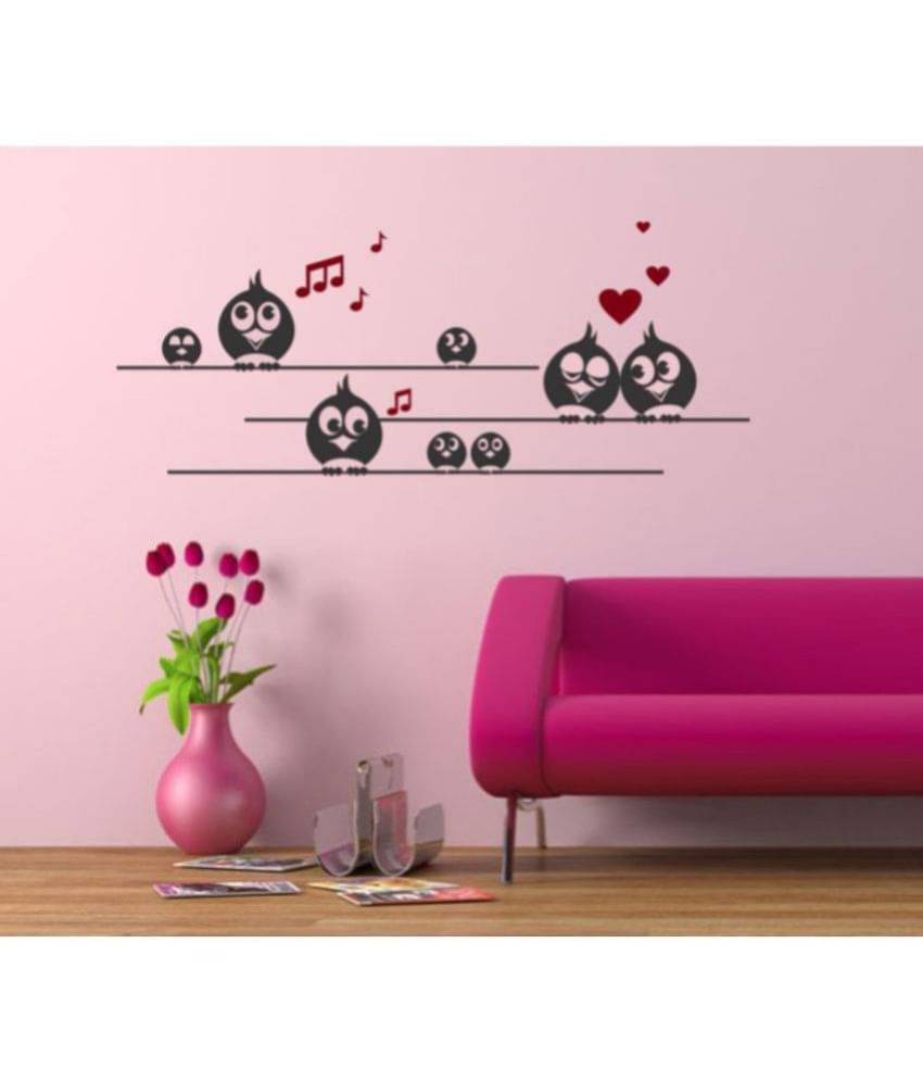     			Asmi Collection Cute Owls Family in Rows Wall Sticker ( 40 x 100 cms )