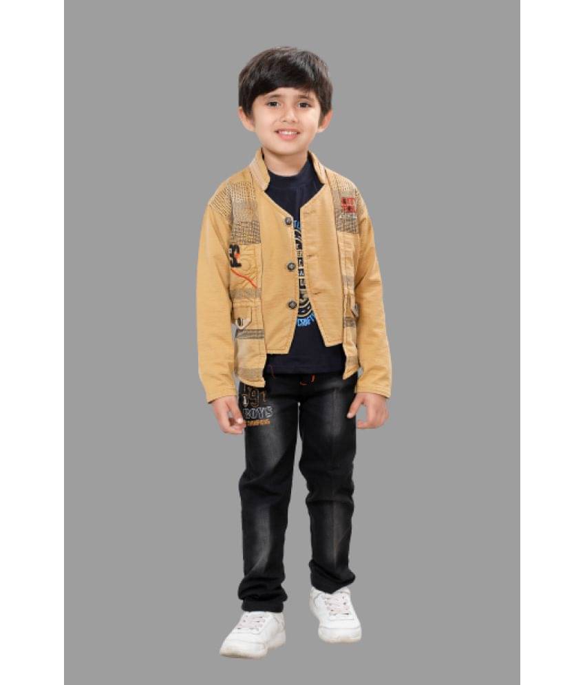     			DKGF Fashion Pack of 1 Boys Cotton Blend Shirt & Pants Set ( Yellow )