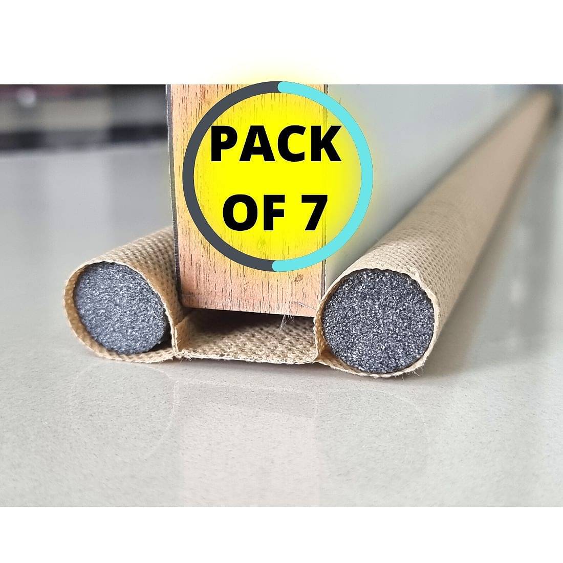     			Door Bottom Sealing Strip Guard for Home Twin Under Door Draft Fabric Cover Gap Sealer - Stops Light/Dust/Cool-Hot Air Escape Sound-Proof Reduce Noise (Size-39 inch) -PACK OF 7 Floor Mounted Door Stopper (CREAM)