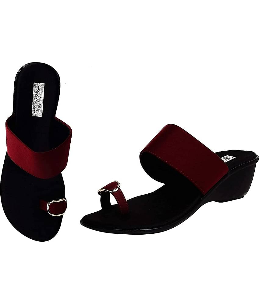 Feel It - Red Women's Slip On Heels