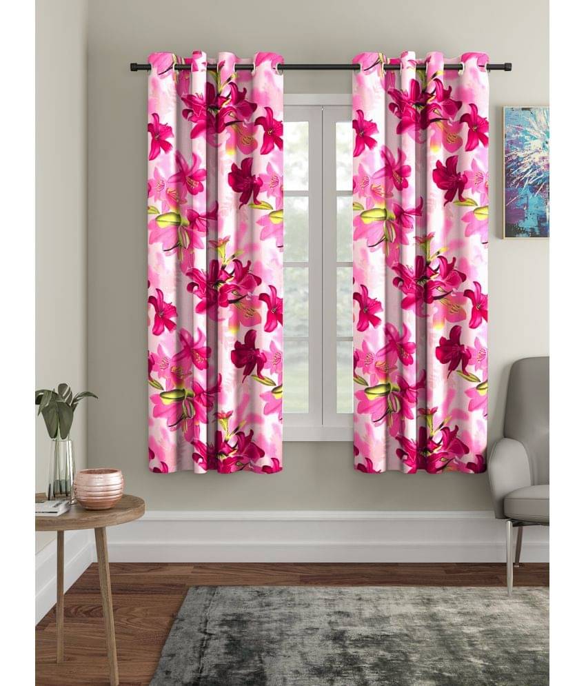 Cortina - Floral Printed Room Darkening Eyelet Curtain-5 Ft-pack of 2     			Cortina - Floral Printed Room Darkening Eyelet Curtain-5 Ft-pack of 2