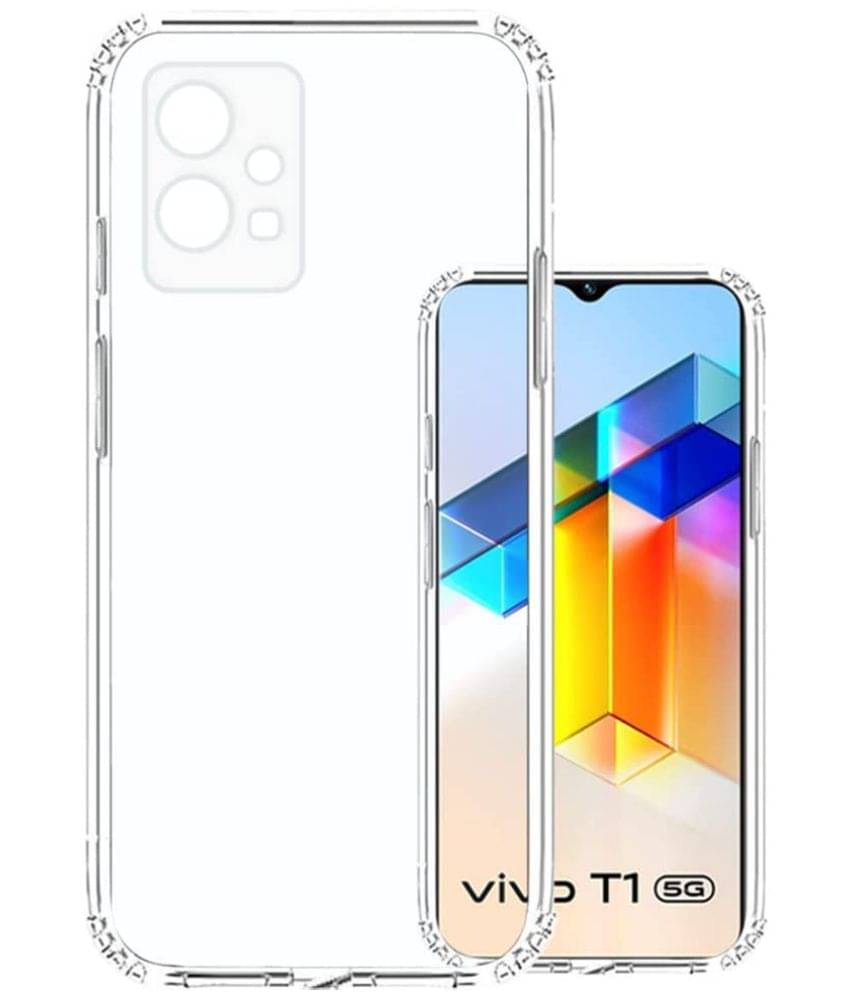 Kosher Traders - Transparent Silicon Plain Cases Compatible For Vivo T1 5g ( Pack of 1 ) Kosher Traders - Transparent Silicon Plain Cases Compatible For Vivo T1 5g ( Pack of 1 )