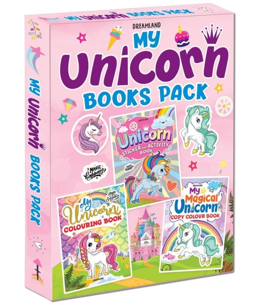 My Unicorn Books Pack - Unicorn Sticker and Activity Book, Copy Colour and Colouring Books     			My Unicorn Books Pack - Unicorn Sticker and Activity Book, Copy Colour and Colouring Books