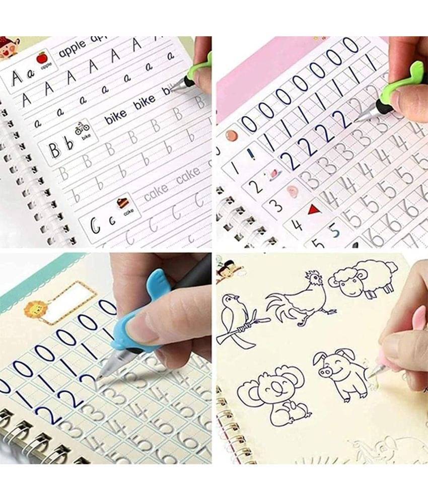     			Number Tracing Book For Preschoolers With Pen, Magic Calligraphy Copybook Set Practical Reusable Writing Tool Simple Hand Lettering - magic book, magic practice book, sank magic practice book, magic practice copybook, sank magic practice copybook