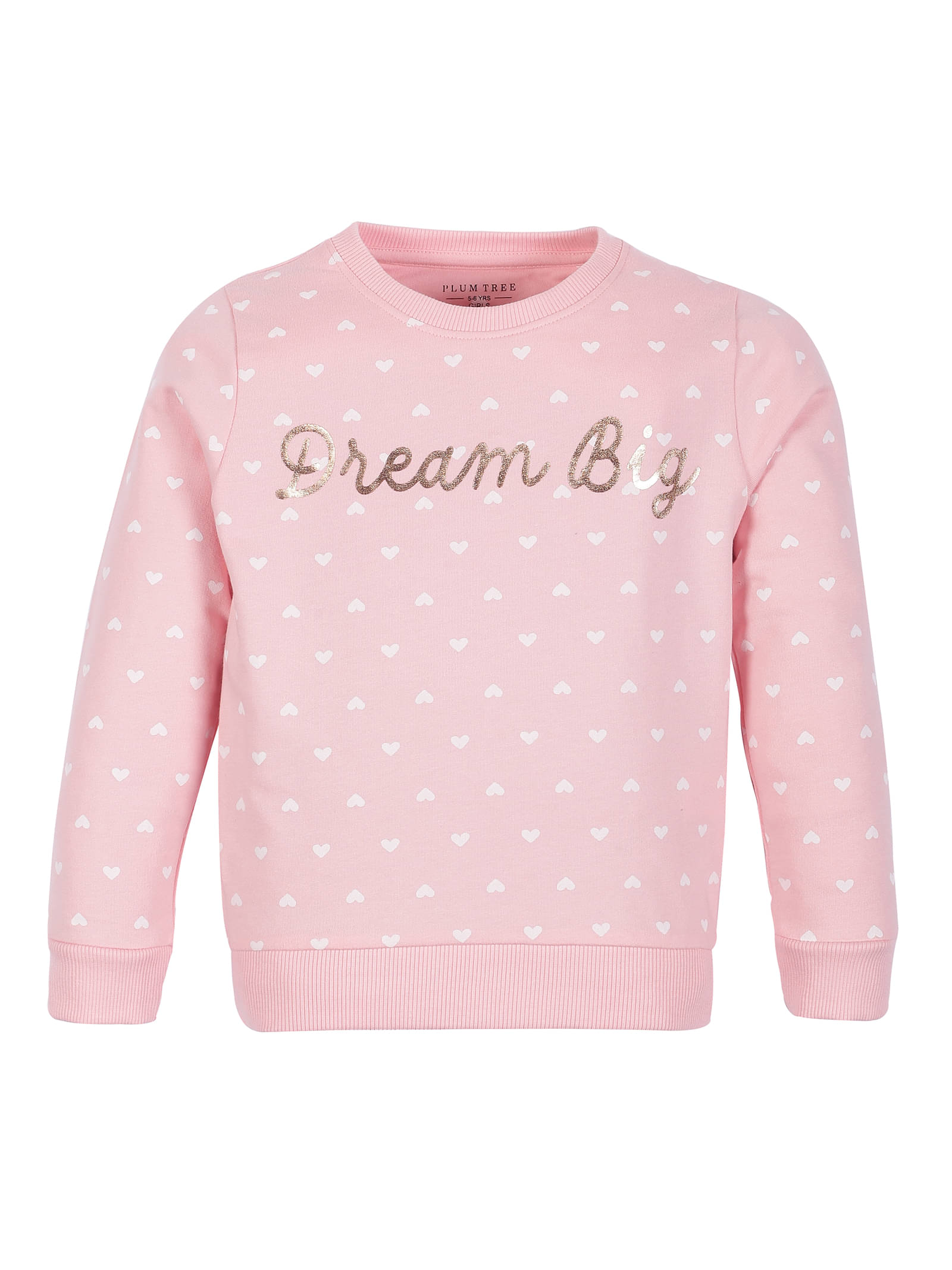     			PLUM TREE Girls Cotton Blend Sweatshirt ( Pink )