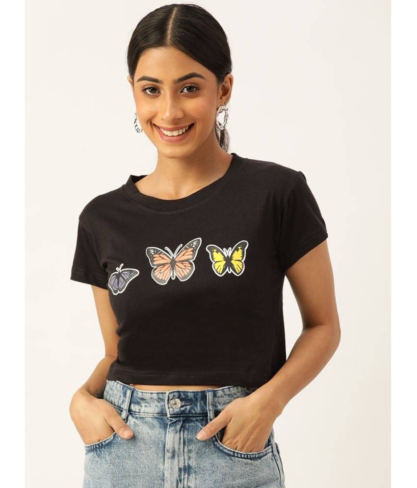     			Quinoa Women's Cotton Blend Regular Top ( Black )