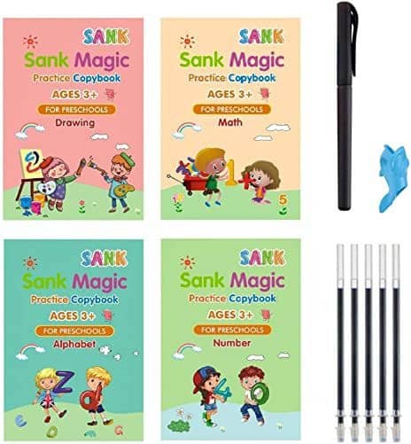 Sank Magic Practice Copybook, (4 BOOK + 10 REFILL) Magic Book For Kids - Stationery | Buy online on ZillyBuy