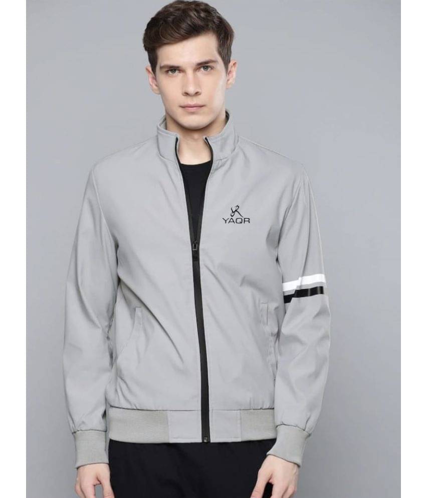 YAQR - Grey Nylon Regular Fit Men's Windcheater Jacket ( Pack of 1 )     			YAQR - Grey Nylon Regular Fit Men's Windcheater Jacket ( Pack of 1 )