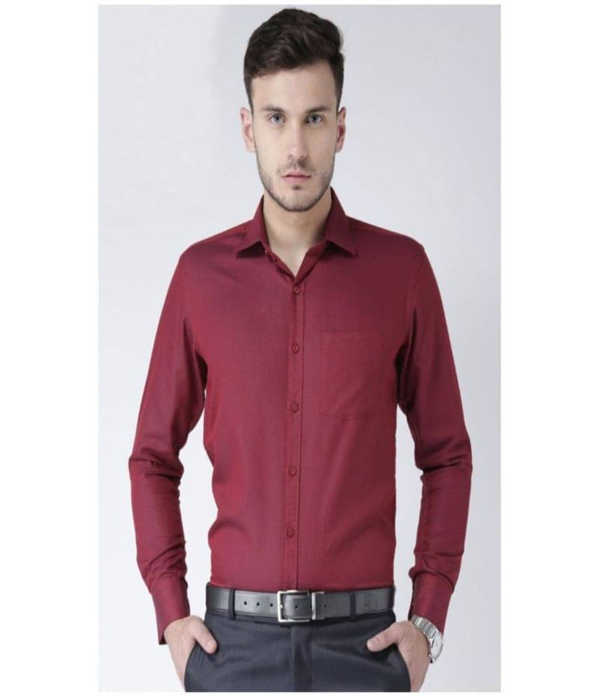 ABUHUB - Maroon Cotton Regular Fit Men's Formal Shirt ( Pack of 1 ) ABUHUB - Maroon Cotton Regular Fit Men's Formal Shirt ( Pack of 1 )