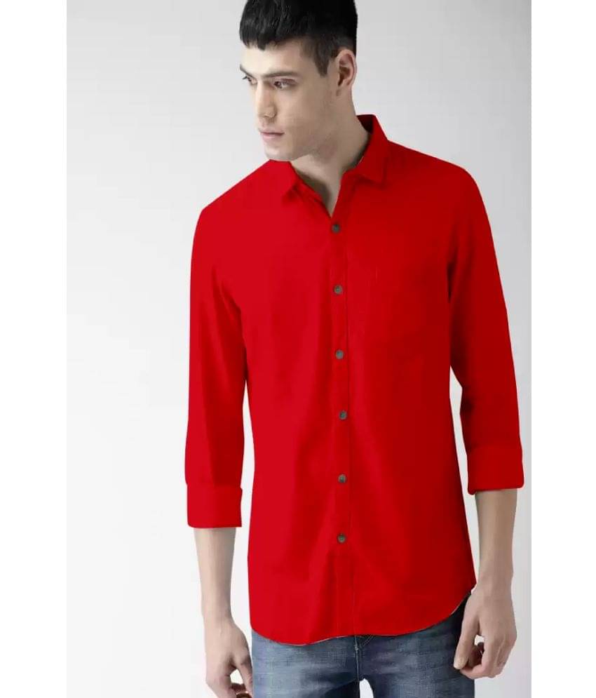 ABUHUB - Red Cotton Regular Fit Men's Formal Shirt ( Pack of 1 ) ABUHUB - Red Cotton Regular Fit Men's Formal Shirt ( Pack of 1 )