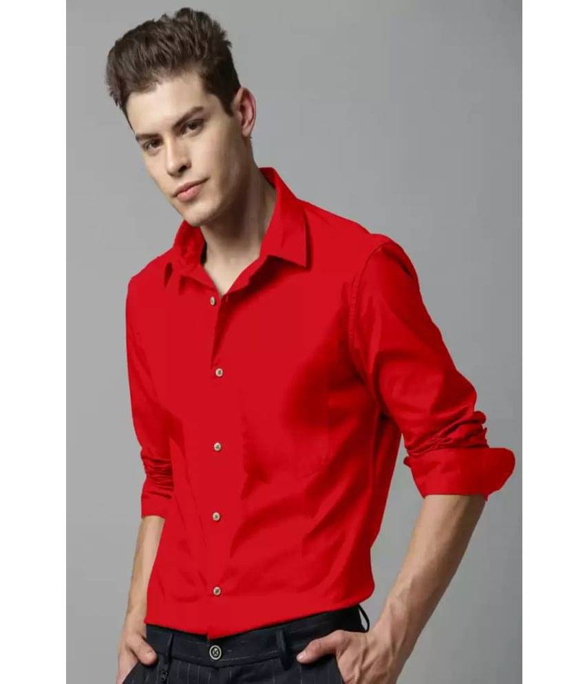 ABUHUB - Red Cotton Regular Fit Men's Formal Shirt ( Pack of 1 ) ABUHUB - Red Cotton Regular Fit Men's Formal Shirt ( Pack of 1 )