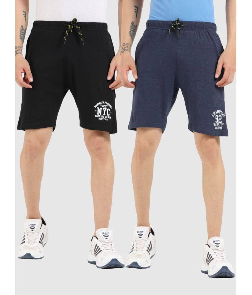 Ardeur - Multi Cotton Blend Men's Shorts ( Pack of 2 ) - Shorts | Buy online on ZillyBuy