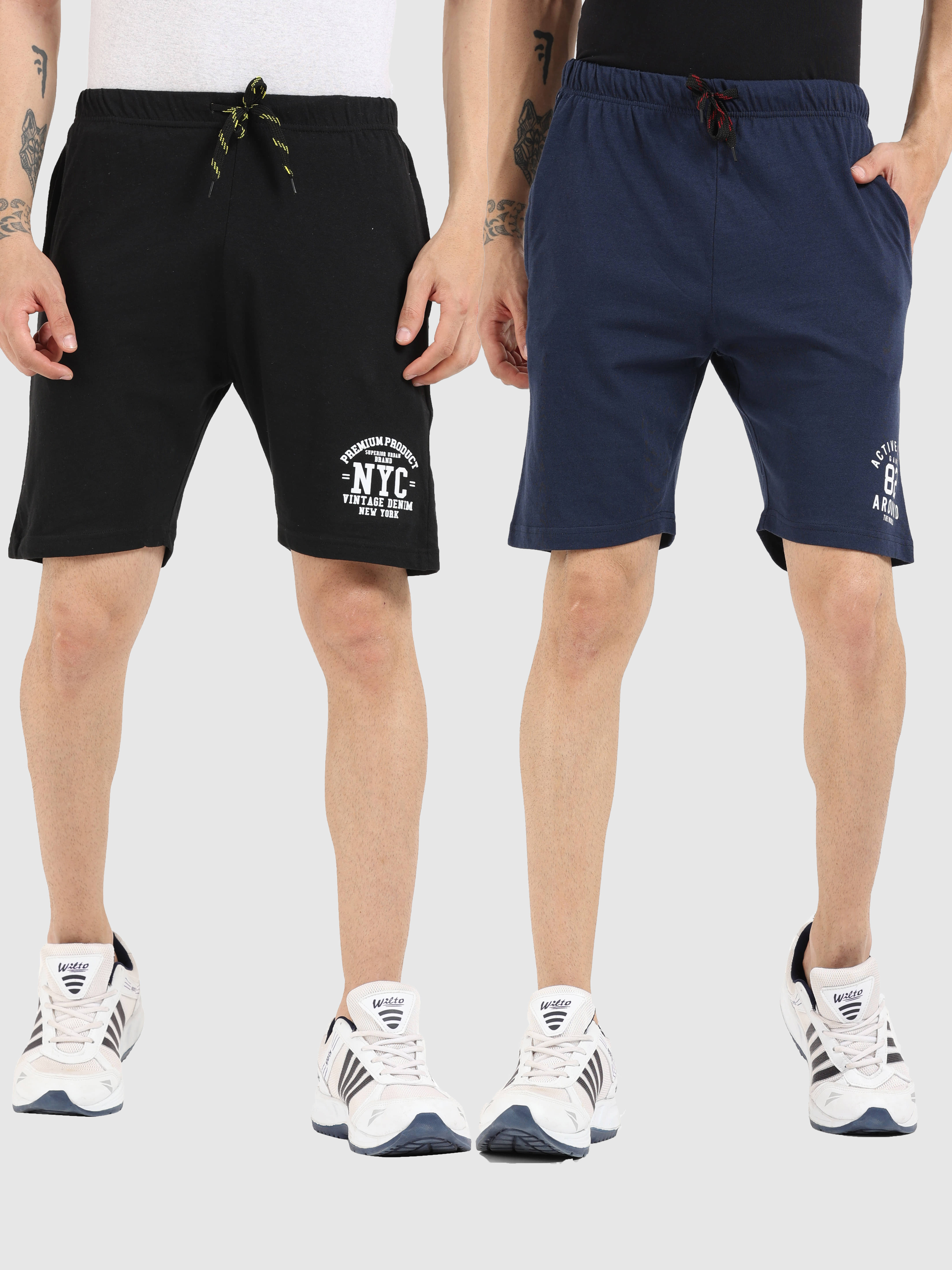 Ardeur - Multi Cotton Blend Men's Shorts ( Pack of 2 ) - Shorts | Buy online on ZillyBuy