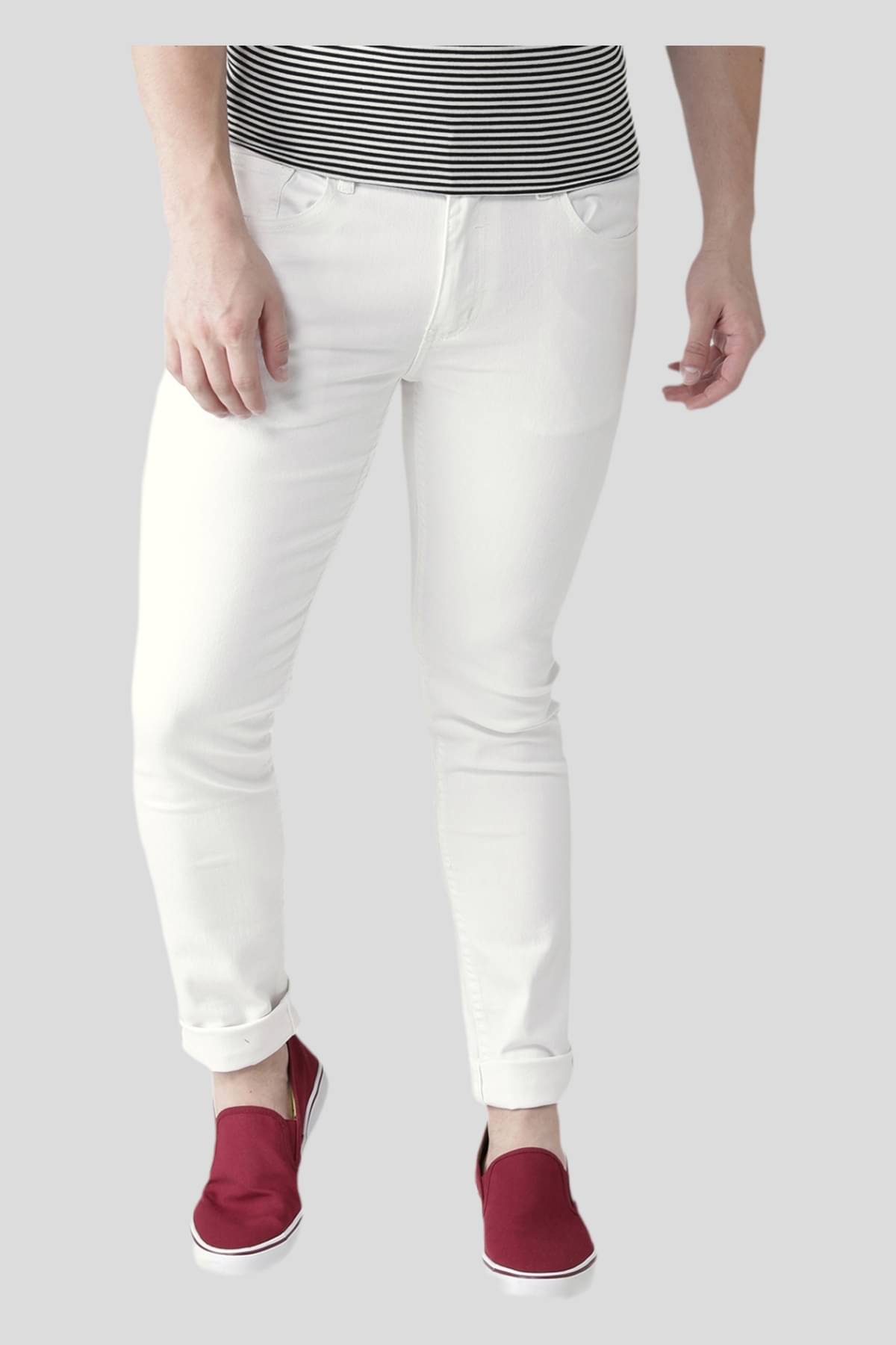     			Calcium - White Cotton Blend Slim Fit Men's Jeans ( Pack of 1 )