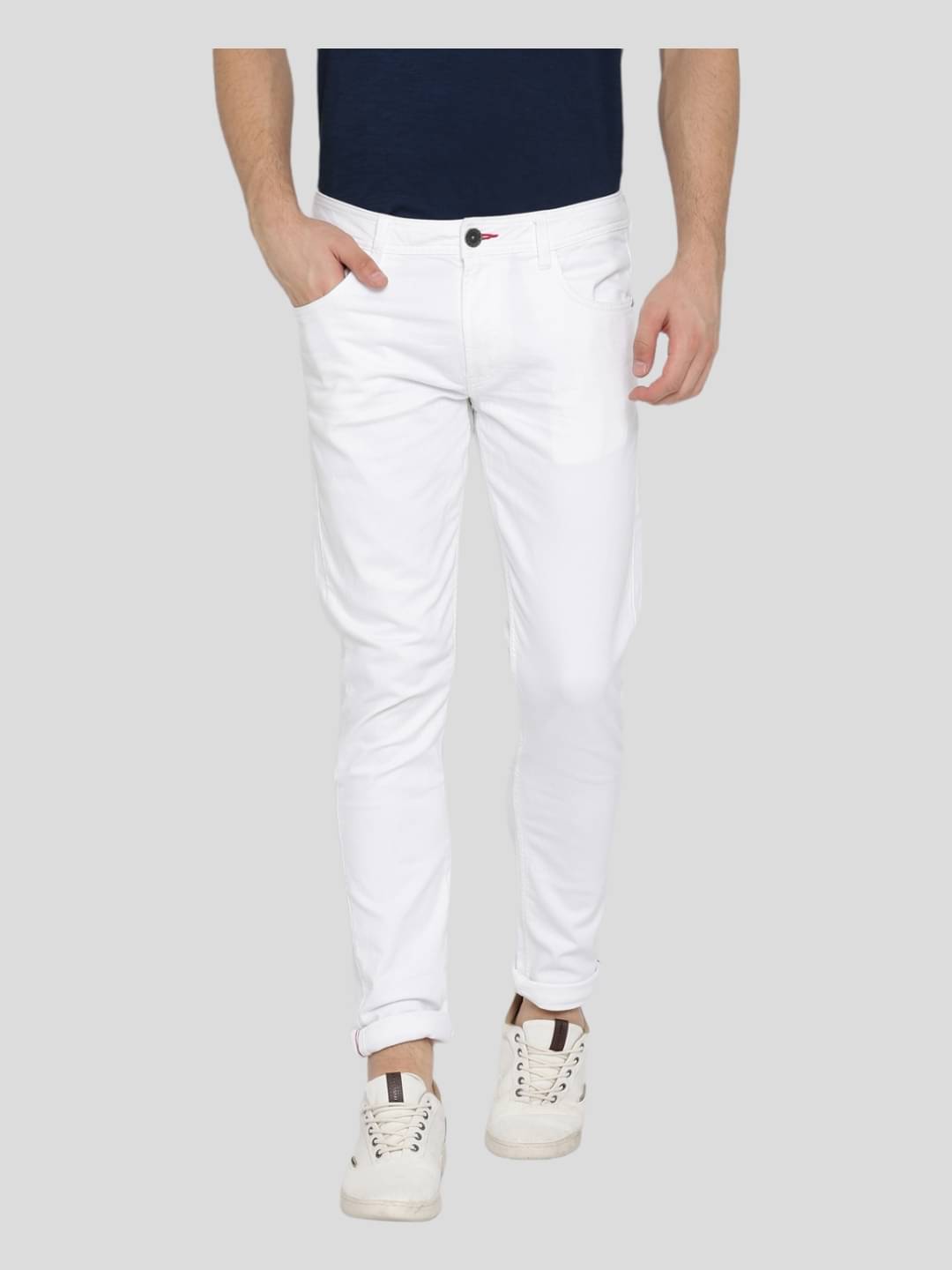     			HALOGEN - White Cotton Blend Slim Fit Men's Jeans ( Pack of 1 )