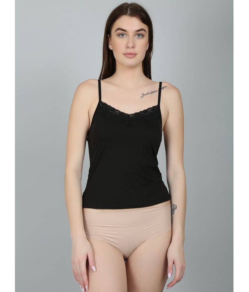     			N-Gal Camisole Slip Cotton Lycra Camisoles - Black Single