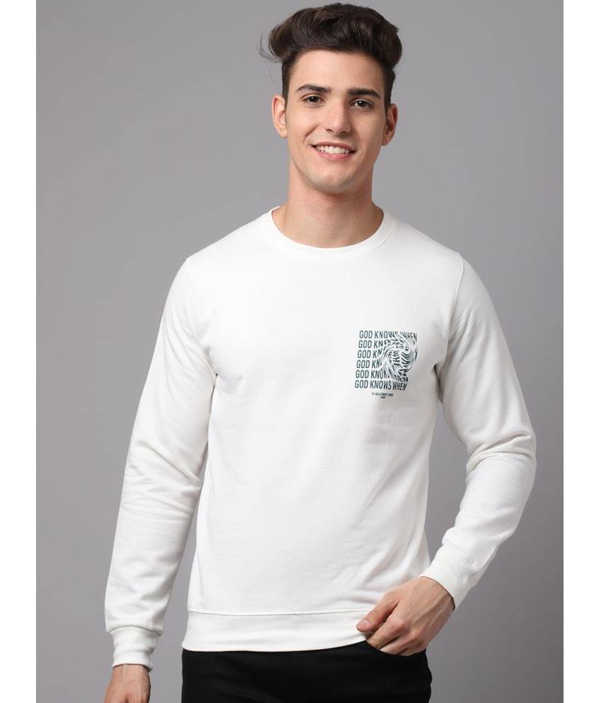     			OBAAN - White Cotton Blend Regular Fit Men's Sweatshirt ( Pack of 1 )