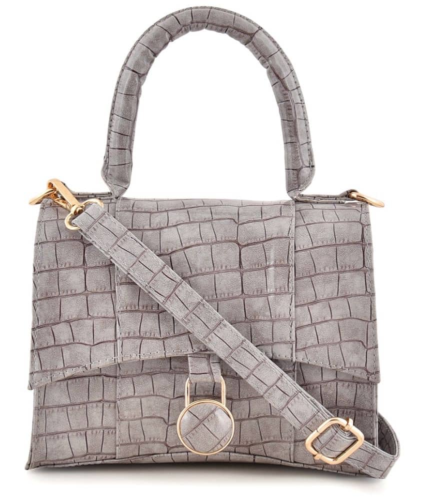 SAKWOODS - Light Grey PU Sling Bag - Handbags | Buy online on ZillyBuy