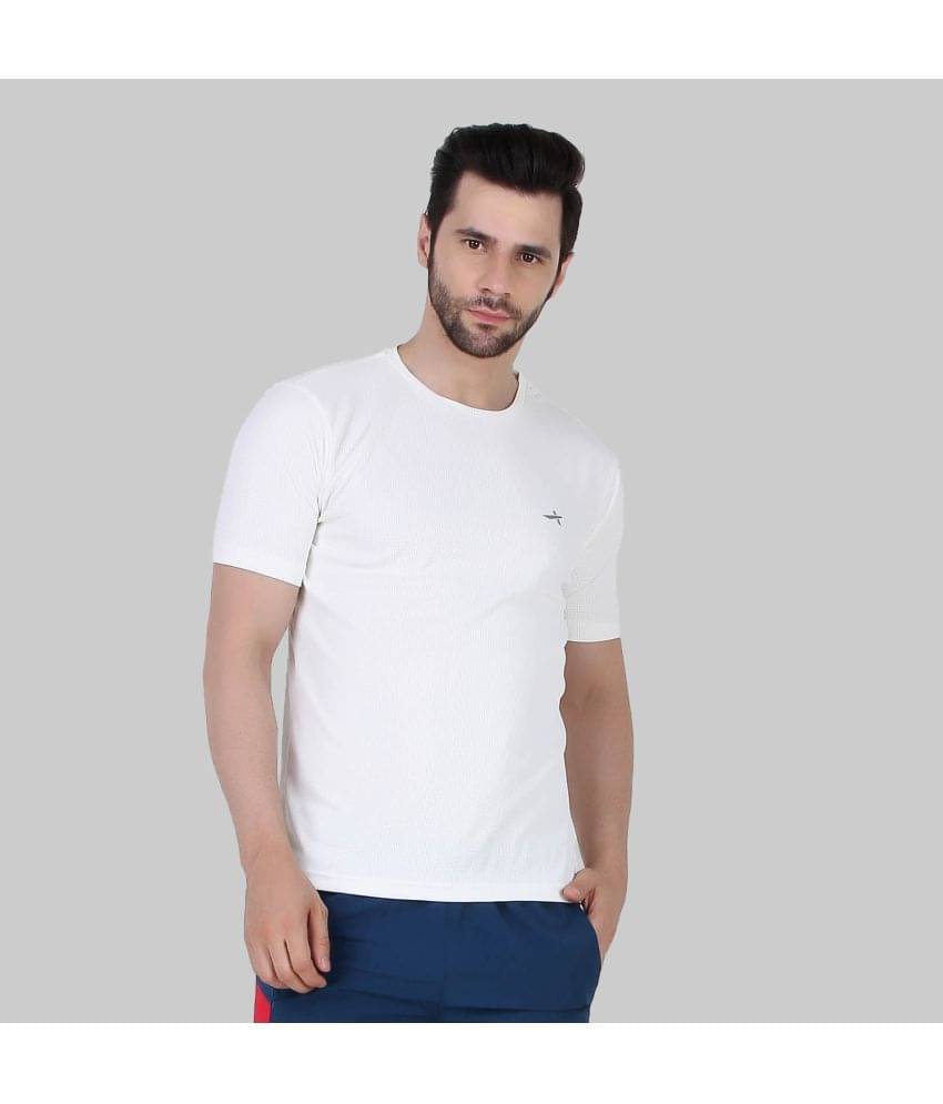 Vector X - Off White Polyester Regular Fit Men's Sports T-Shirt ( Pack of 1 ) Vector X - Off White Polyester Regular Fit Men's Sports T-Shirt ( Pack of 1 )