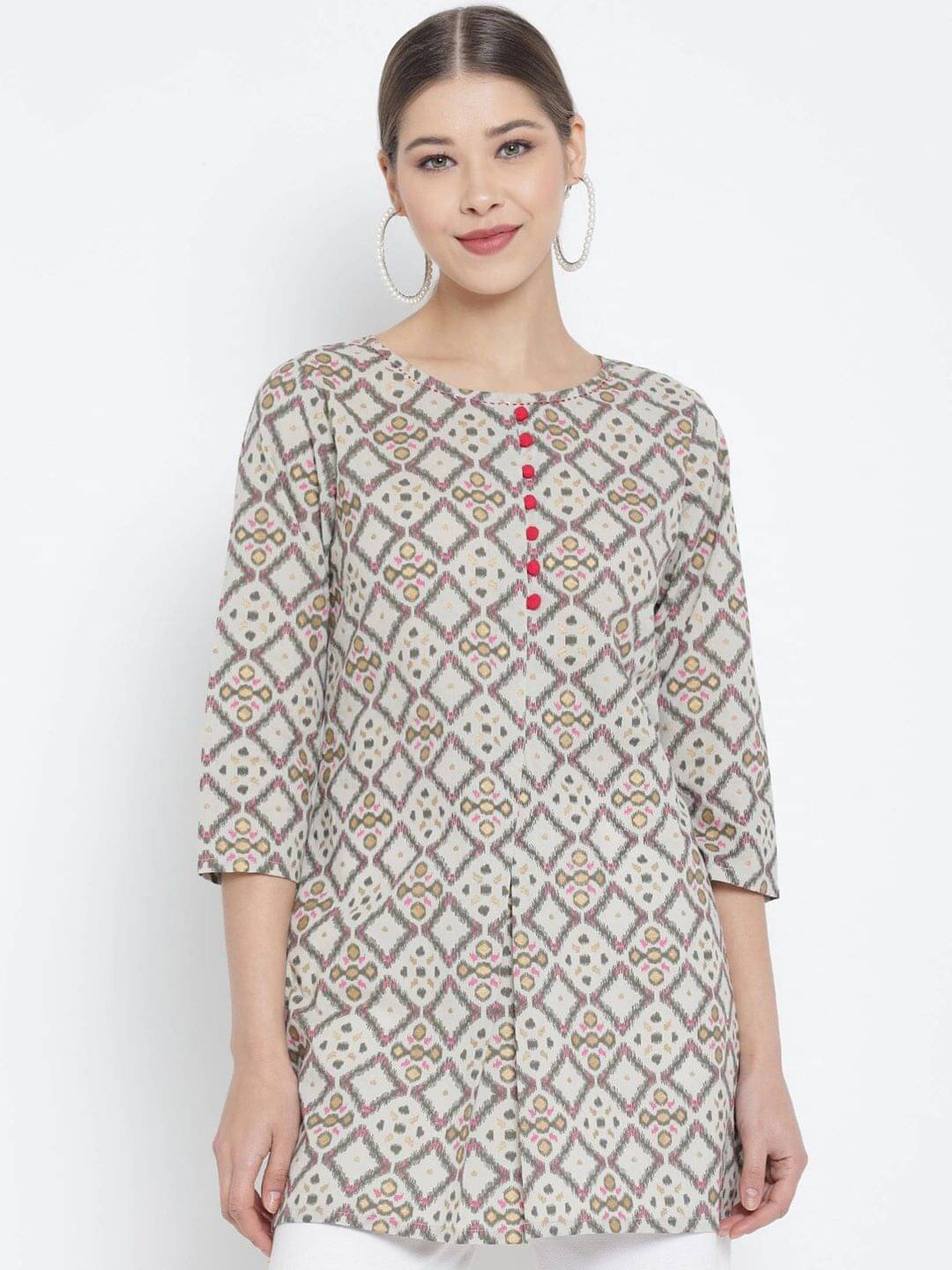 Yash Gallery - Multicolor Cotton Women's Ethnic Top ( Pack of 1 ) Yash Gallery - Multicolor Cotton Women's Ethnic Top ( Pack of 1 )