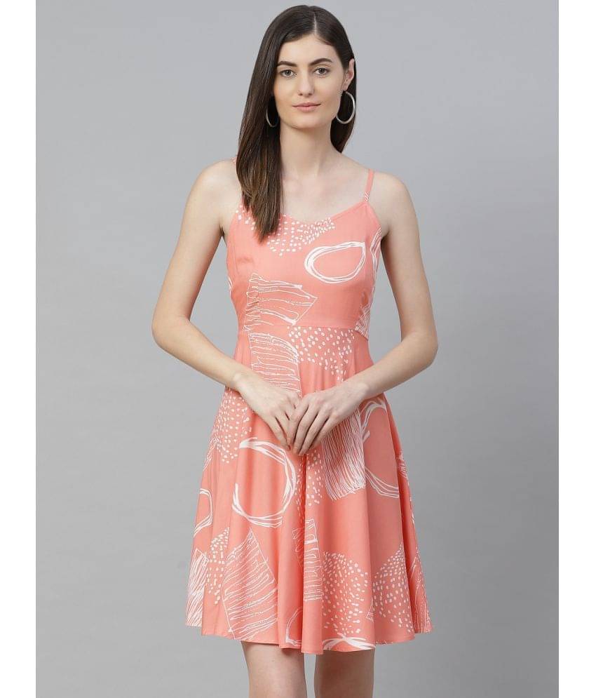     			Yash Gallery Women Rayon Printed A-line Dress ( Pink )