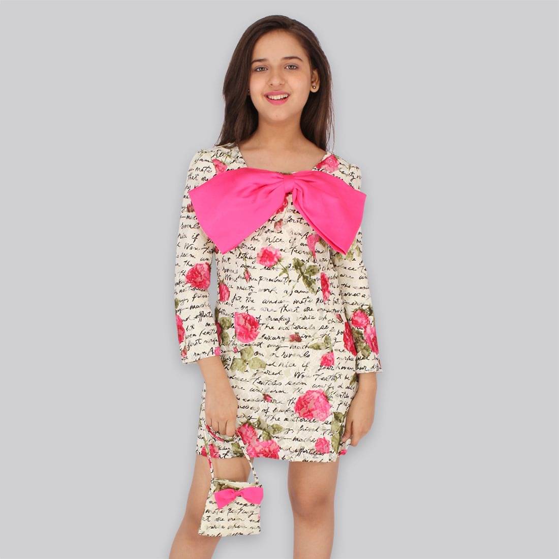    			Cutecumber Georgette Shift Dress For Girls ( Pack of 1 , Beige )