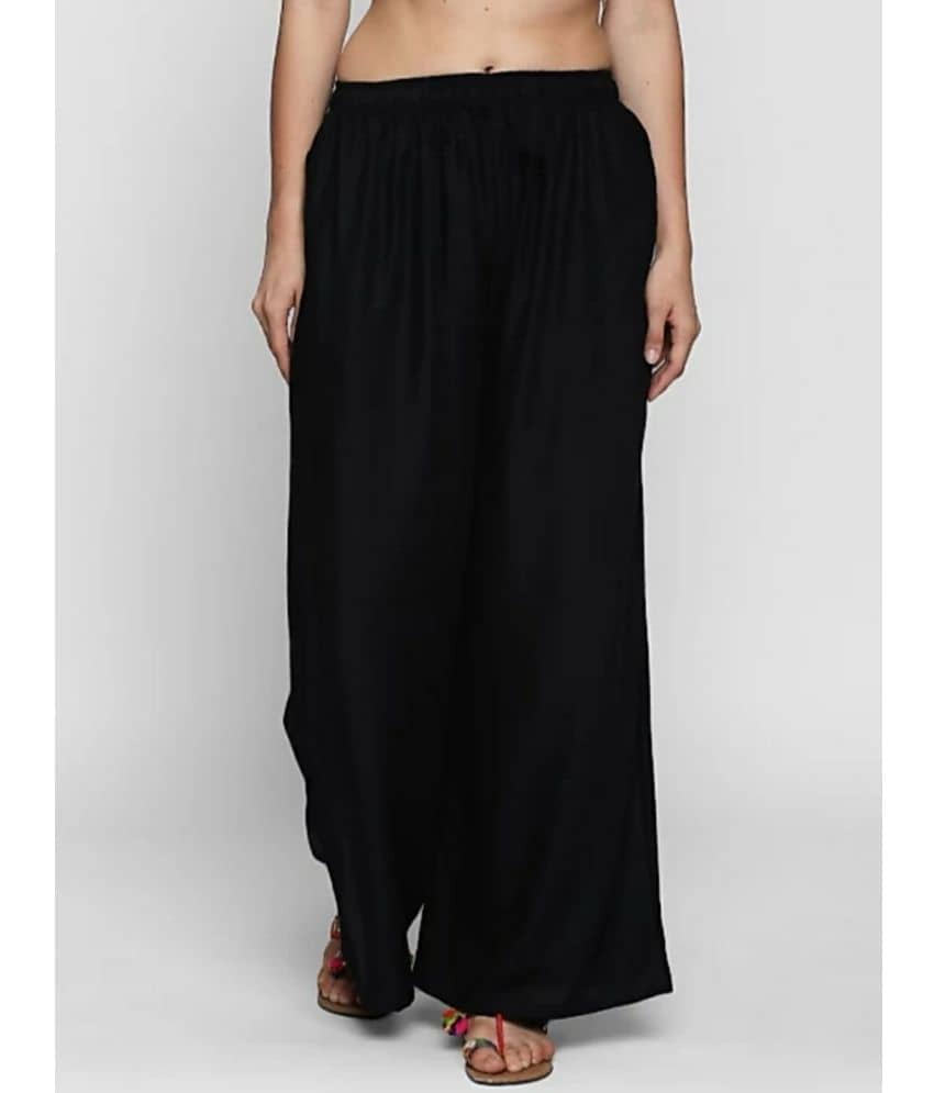 EAPNT - Black Rayon Flared Women's Palazzos ( Pack of 1 )