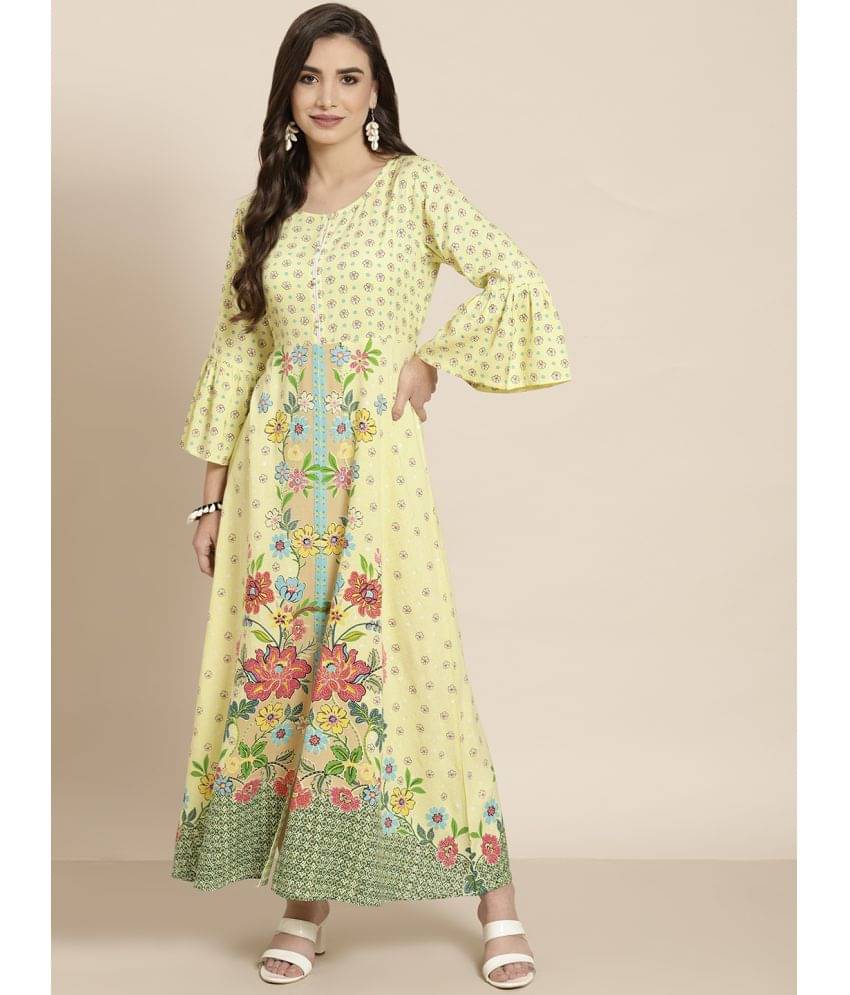     			Juniper - Lime Green Rayon Women's Flared Kurti ( Pack of 1 )