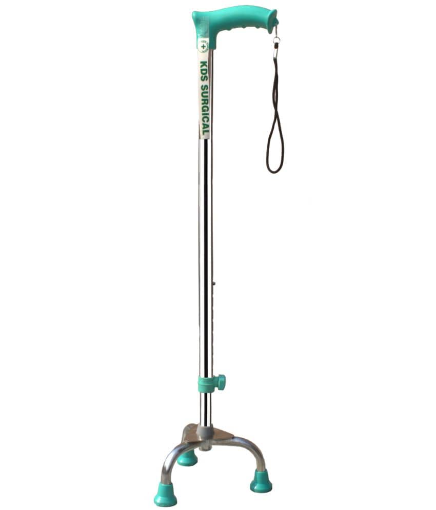 KDS SURGICAL 3 Leg C Green Dori Chrome Height Adjustable Steel Walking Sticks