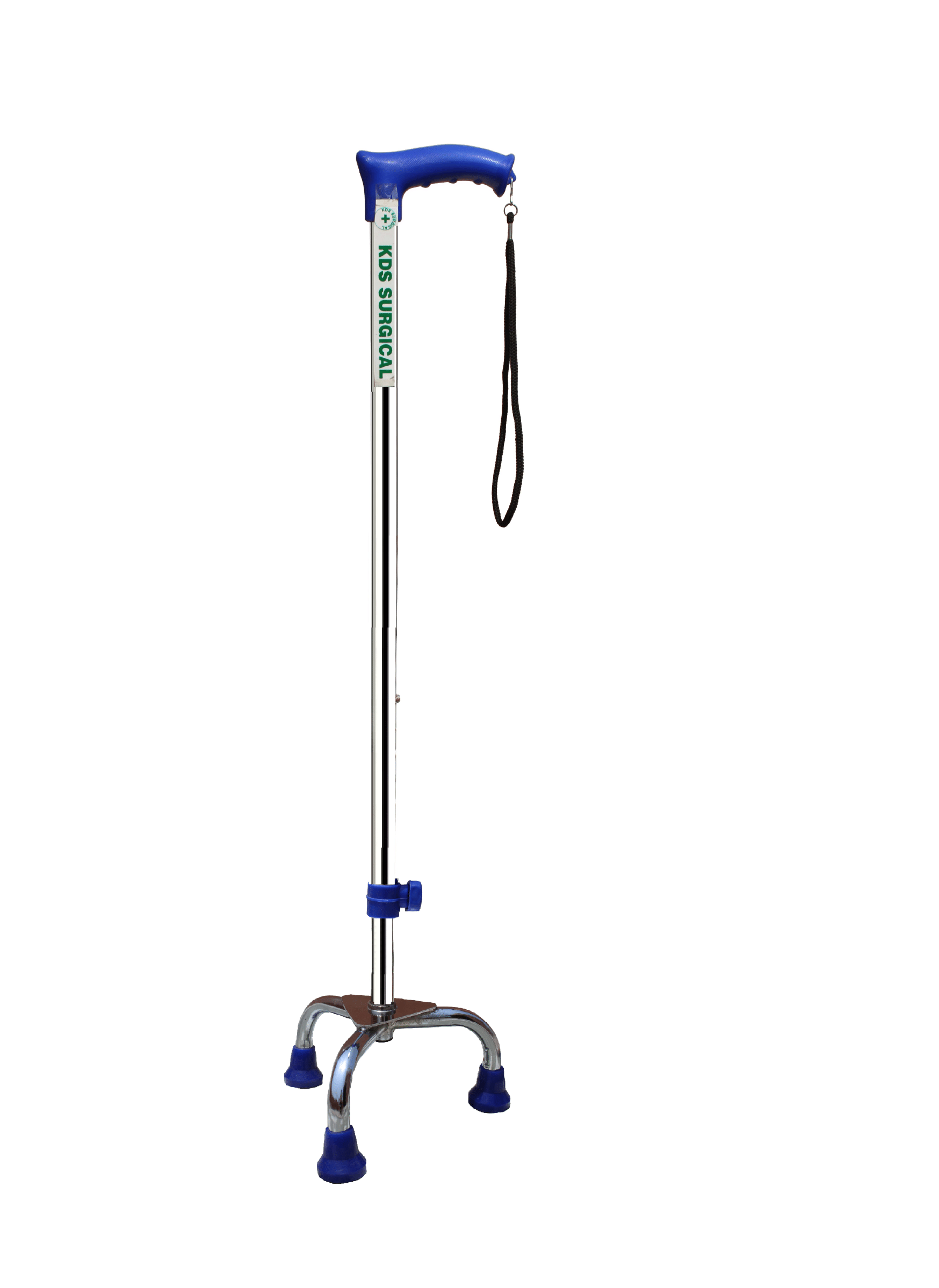     			KDS SURGICAL 3 Leg Chrome Dori Blue Height Adjustable Steel Walking Sticks