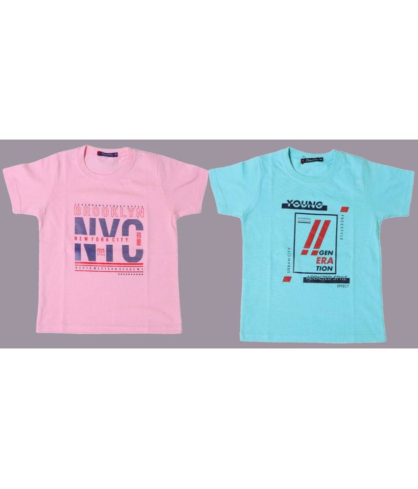    			NEUVIN Pack of 2 Boys Cotton T-Shirt ( Multi Color )
