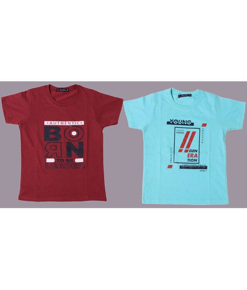     			NEUVIN Pack of 1 Boys Cotton T-Shirt ( Multi Color )
