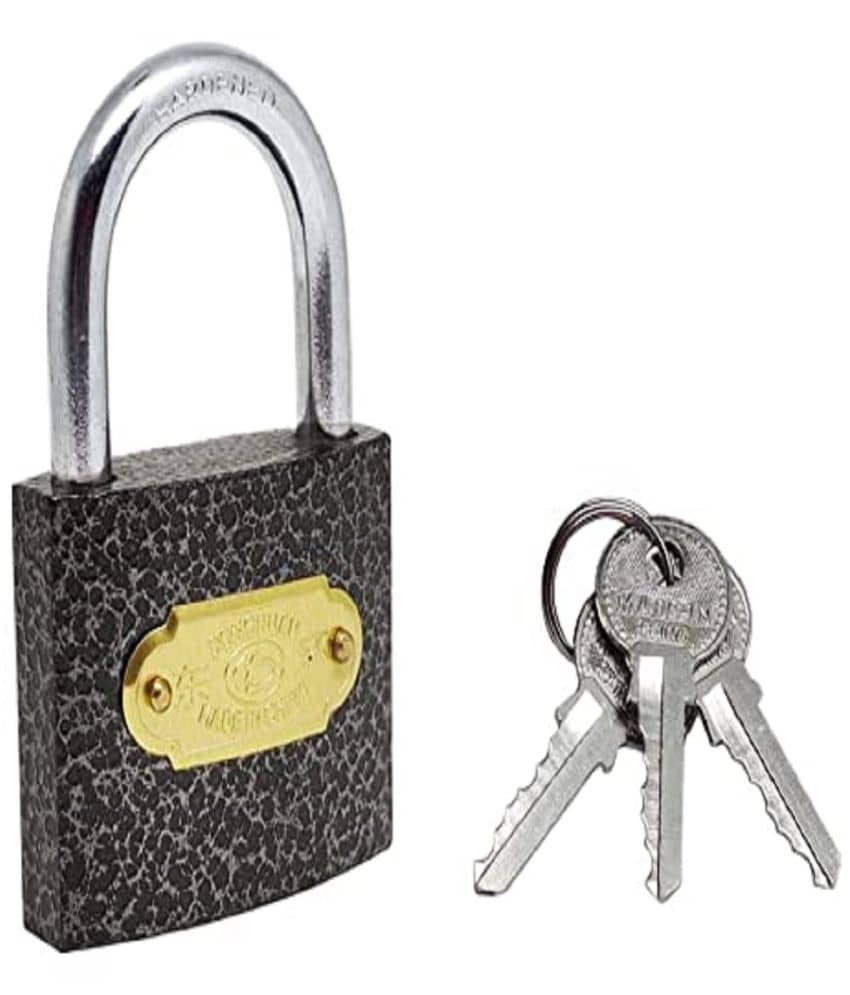 Pressing Hard Stainless Steel black  Finish Lock with 3 Key (lock 63 mm )