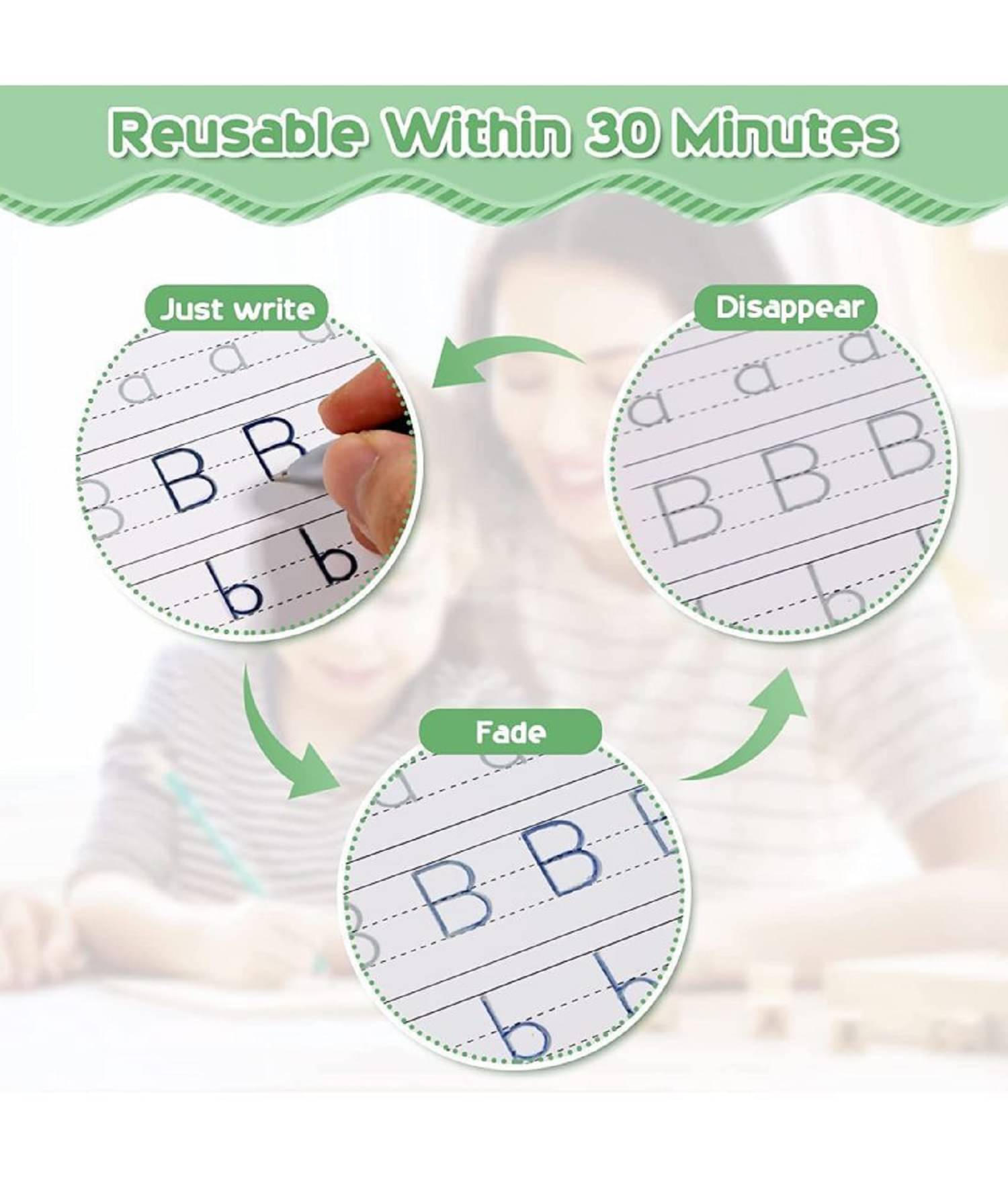     			Sank Magic Practice Copybook - (1 Pen + 1 Grip + 4 BOOKS + 10 REFILL) Number Tracing Book - Writing Book - Size - 13.5*18.9 CM