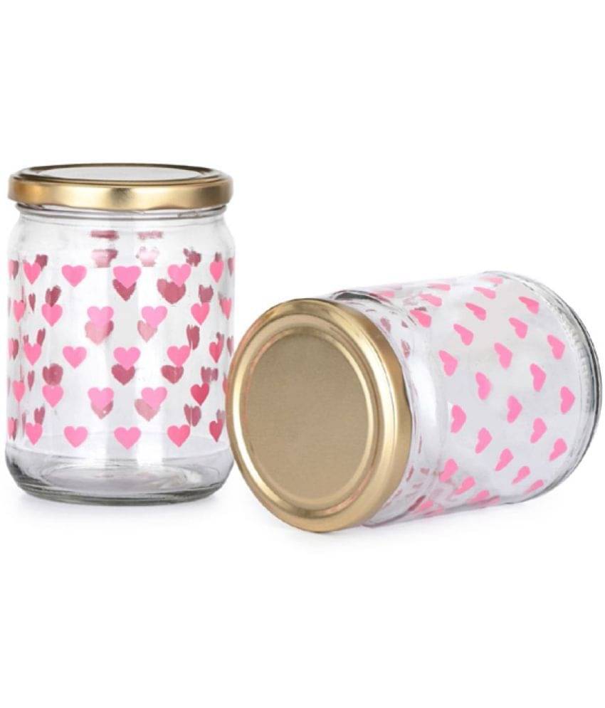     			Somil - Transparent Glass Spice Container ( Set of 2 )