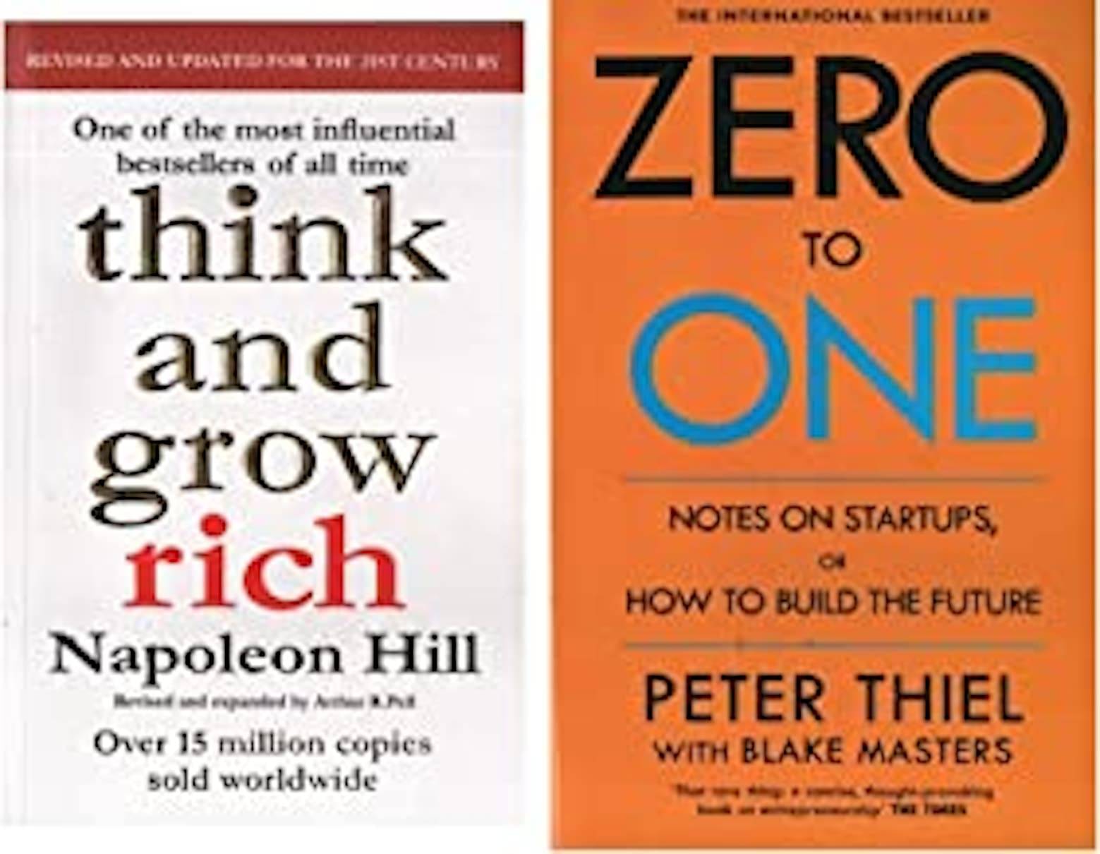     			Think and grow rich + zero to one book ( English)