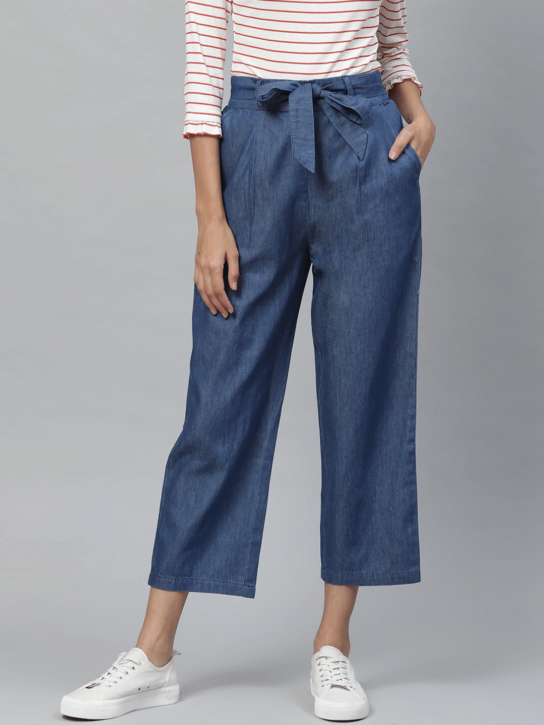     			Yash Gallery - Blue Denim Regular Women's Casual Pants ( Pack of 1 )