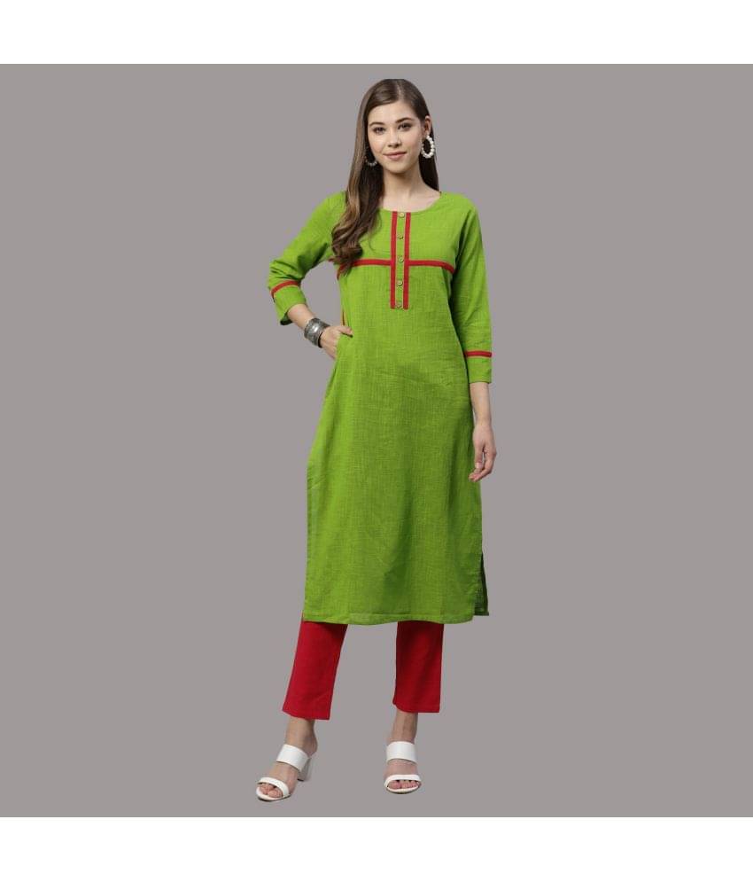 Yash Gallery - Green Straight Cotton Women's Stitched Salwar Suit ( Pack of 1 ) Yash Gallery - Green Straight Cotton Women's Stitched Salwar Suit ( Pack of 1 )