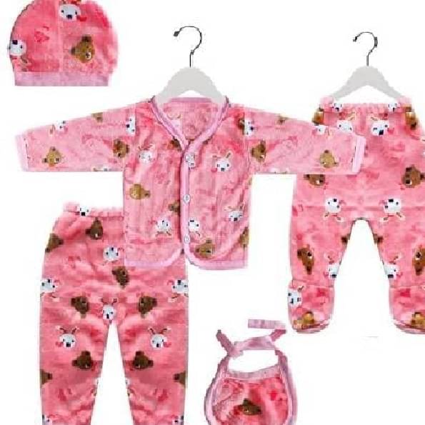     			Aurapuro Baby Boys & Baby Girls Casual Dress Pyjama, Bib, Cap, Top (PINK/BLUE/GREEN-ANY ONE)