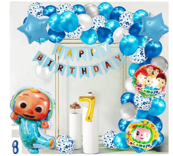     			Blooms  Mall   1 Cocomelon Theme Foil Balloon for Birthday Decoration items & Kit Foil Number in Gold Color For Kids Birthday ,Theme Party Decoration, Happy Birthday Party Supplies, Party Purpose, House Party Decoration  Happy Birthday)